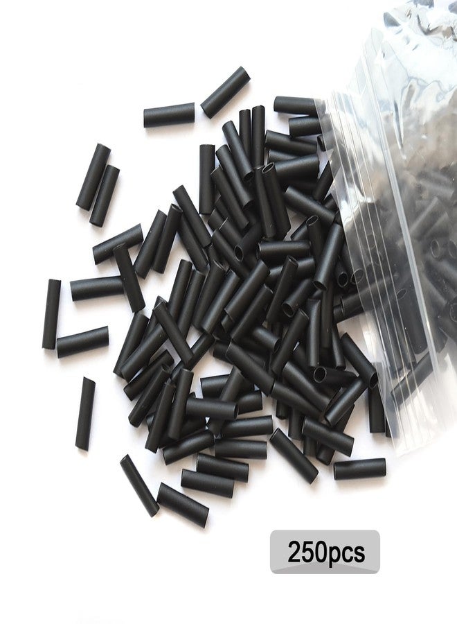 ياتشيو 250 قطعة من أنابيب انكماش وصلات الشعر، أنابيب سوداء قابلة للانكماش لوصلات الشعر (أسود) - Image 4